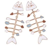 SHERCHPRY Creative Fish Bone Dangle Earrings for Women Alloy Material Unique Drop Jewelry for Daily Wear Dating Prom Stylish Gift Accessory