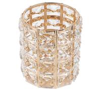 SHERCHPRY Crystal Makeup Brush Holder and Desktop Pen Holder with White Crystal Material, Stylish Design, Stable on Table for Birthday or Christmas