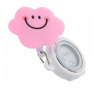 SHERCHPRY Digital Nursing Watch Retractable Clip Silicone Fob Watch with Led Display for Nurses Medical Staff with Decorative Pattern