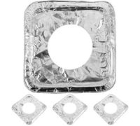 SHERCHPRY Disposable Oil and Stain-resistant Surface 10pcs Gas Stove Burner Liners Aluminum Foil Square Shape Stove Hob Protectors Universal Fit for Kitchen