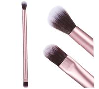 SHERCHPRY Double Ended Portable Eyebrow and Eyeshadow Brush with Aluminium Handle Premium Fiber Bristles for Natural Makeup Look Dark Matted Golden Cosmetic Brush for Daily and Professional