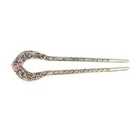 SHERCHPRY Double Prong Hair Pin u Shaped Crystal Chignon Hair Pin Stick Hairstyle Accessory for Women Girls Featuring Beautiful Water Diamonds for Wedding Accessories