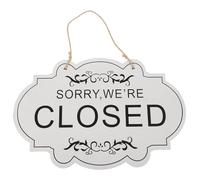 SHERCHPRY Double-sided Open Closed Hanging Door Sign for Storefronts and Residential Entrances, White Density Board with Jute Rope, Easy Visibility Business Sign and Stylish Door Decoration