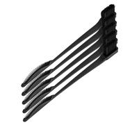SHERCHPRY Dual-ended Makeup Brush Set 5pcs Black Double Head Comb Brush Brow Taming Lash Separator Tool for Women Eyebrow Grooming and Hair Edge Styling