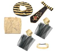 SHERCHPRY Egyptian Costume Pharaoh Role Play Outfit with Headband and Neck Collar Soft Bright Colors Comfortable Fit for Parties Performances Celebrations