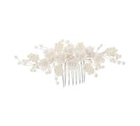 SHERCHPRY Elegant Bridal Hair Comb with Faux Pearls and Beadwork Floral Wedding Hair Piece for Brides Bridesmaids Women Versatile Silver Headpiece Accessory for Classic to Modern Gowns