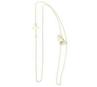 SHERCHPRY Elegant Gold Cross Pendant Necklace for Women Unique Sideways Religious Clavicle Chain Wedding Gift Jewelry for Daily Wear and Special Occasions