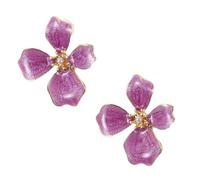 SHERCHPRY Elegant Pastel Flower Earrings with Faux Pearl Lightweight Floral Jewelry for Women Romantic Wedding Prom Birthday Comfortable Daily Wear