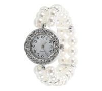 SHERCHPRY Elegant Pearl Rhinestone Elastic Bracelet for Women Scratch Resistant Fancy Jewelry Christmas and Parties Alloy and Plastic Construction Fit for Mothers Wives and Daughters