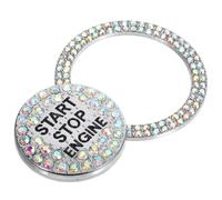 SHERCHPRY Engine Start Button Cover Zinc Alloy Rhinestone Bling Push to Start Ring Scratch-Resistant Car Interior Decoration for Keyless Ignition Vehicles