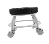 SHERCHPRY Ergonomic Small Rolling Stool Wheels, Portable Spa and Salon Foot Rest Chair for Workshop, Medical and Garage Use, Black Round Seat Swivel Function