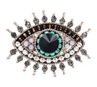 SHERCHPRY Evil Eye Brooch Pin, Rhinestone Lapel Pin Crystal Vintage Metal Badge Lucky Charm Accessories for Shawl Scarf Buckle Sweater Cardigan Men Women