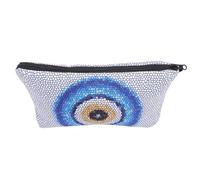 SHERCHPRY Evil Eye Portable Cosmetic Bag Makeup Organizer Pouch for Travel Toiletry Skincare Essentials Zipper Closure for Women The Go