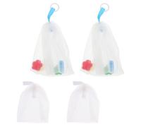 SHERCHPRY Facial Soap Foaming Nets 4pcs Set Mini Sponge Flower Design Soap Bar Pouches for Gentle Exfoliating and Foam Making, Suitable for Daily Face Cleansing