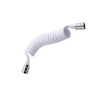 SHERCHPRY Flexible Pu Telescopic Shower Hose with Spring Shape and Automatic Shrink Function, 2m White Bathroom Nozzle Tube for Wash Basin and Toilet Sprayer
