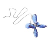 SHERCHPRY Flower Crystal Ceiling Fan Pull Chain Extender with Suncatcher Pendant Lightweight Floral Hanging Decor for Soothing Wind Chimes Easy Install Ceiling Fan Chain Accessory