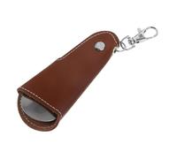 SHERCHPRY Foldable Shoe Horn Keychain Stainless Steel with Synthetic Leather Brown Ergonomic Design Easy Carrying Effortless Shoe Wearing on The Go Use Elderly and Pregnant Women