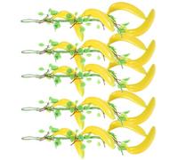 SHERCHPRY Fruit Decor Fake Banana Strings for Home Kitchen Decoration and 5pcs Hanging Decorative Foam and Hemp Rope Farmhouse Style Photography Props
