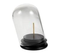 SHERCHPRY Glass Dome Display Case with Sturdy Support Stand, 2.7 Inch Tall Bell Jar Cloche for Butterfly Specimens and Plants, Portable Home Decoration Display for Room Use