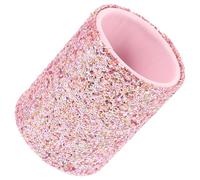 SHERCHPRY Glitter Makeup Brush Case Makeup Tool Storage Bucket Plastic Portable Not Easy to Crack or Deform Pink Decorative Design for Women and Girls Vanity Home