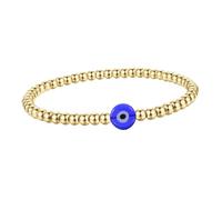 SHERCHPRY Gold Evil Eye Bracelet for Women Lightweight Blue Beaded Copper Wristband Unique Protection Jewelry for Daily Wear and Special Occasions