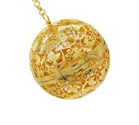 SHERCHPRY Golden Brass Aroma Pendant Locket Style Hollow Diffuser Necklace