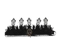 SHERCHPRY Gothic Baroque Tiara Headpiece Black Crown for Women Cosplay Costume Party Wedding Prom Fabric Hairband Rhinestones Queen Princess Witch Masquerade Vintage Cloth Accessories