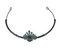 SHERCHPRY Gothic Skull Crown Tiara Witch Headband Rhinestones for Halloween Party Decorative Crown for Festival Banquets and Photo Props