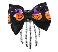 SHERCHPRY Halloween Hair Clips Skeleton Skull Hair Clip Gothic Punk Accessories Bow Barrette Fabric Halloween Accessories for Women Cosplay Party Dress Up