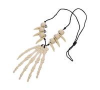 SHERCHPRY Halloween Skull Hand Bone Necklace Resin Pendant for Costume Party Gothic Halloween Accessory for Womens Fancy Dress Day Dead Inspired Jewelry Horror Party Decoration
