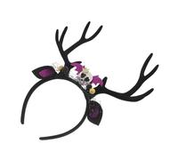 SHERCHPRY Halloween Skull Headband for Women Devil Horns and Antler Hair Hoop Easy Wear Festival Headpiece for Halloween Party Costume Spooky Skull Design for Quick Styling and Effortless