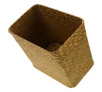 SHERCHPRY Hand Woven Straw Storage Basket Waste Bin Multi-functional Lightweight Small Sundries Organizer for Home and Office Use