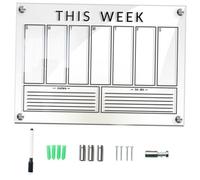 SHERCHPRY Hanging Erasable Message Board 4 Push Pins and Whiteboard Marker, Small Horizontal Writing Memo Board for Weekly Planning and Home Decoration