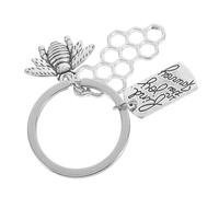 SHERCHPRY Honeycomb Bee Keychain Alloy Metal Bee Pendant Decorative Keyring for Women Bag Charm Hanging Key Accessory