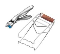 SHERCHPRY Hot Plate Gripper Professional and Practical Kitchen Accessory and Wood Stainless Steel with Portable Handle Design, Anti-Scald Kitchen Clip for Tray and Dish Lifting for Safe