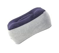 SHERCHPRY Inflatable Travel Foot Rest Pillow Velour Surface, Portable Leg Elevation Cushion for Airplane, Car, Office, and Home Use, Grey Blue Leg Support for and Adults
