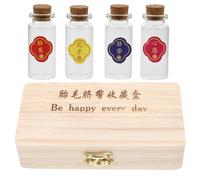 SHERCHPRY Keepsake Box Protecting and Preserving Memories Elegant Beige with Large Capacity and Wood Glass Material, for Present a Simple Yet Sophisticated Design for Newborn Families