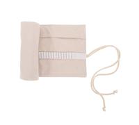 SHERCHPRY Large Capacity Canvas Paint Brush Holder with Secure Slots Foldable Portable Pencil Wrap Organizer for Artists and Students Travel Art Supplies Storage Roll Pouch