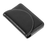 SHERCHPRY Leather Business Card Holder Stylish Black with Comfortable Touch and Portable Design Card Wallet Simple Design with Delicate Texture for Office and Business Use for Men