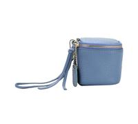 SHERCHPRY Lipstick Bag Makeup Pouch for Women Small Coin Purse with Spacious Compartments Portable Cosmetic Bag for Travel Shopping Everyday Use Elegant Blue Design