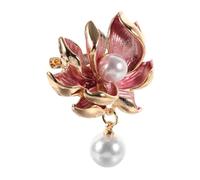 SHERCHPRY Lotus Brooch Style Lapel Brooch for Women Flower Pin Real Elegant Delicate Brooches Large Faux Artificial Fashion Wedding Cute Accessory Decorative Not Woman Girl Imitation Pearls