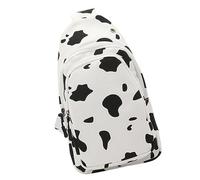 SHERCHPRY Lovely Cow Print Crossbody Bag for Women Durable Canvas Sling Bag Practical Student Chest Pouch for School Shopping Gym Design with Strong Stitching