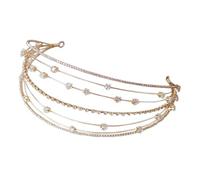 SHERCHPRY Luxury Crystal Bridal Headband Gold Headband Wedding Headpiece Rhinestone Sparkly Accessory for Parties Weddings