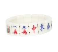 SHERCHPRY Mahjong Stretchy Bracelet for Couples Handmade Mahjong Jewelry Creative for Women for Christmas Valentine Day Weddings and More Lightweight