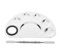 SHERCHPRY Makeup Palette Tray Foundation Mixing Palette and Metal Set for Professional Makeup Artists and Nail Art Use, Sturdy Cosmetic Mixing Board for Eye Shadow and Lipstick Application