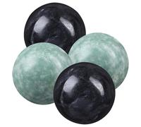 SHERCHPRY Marble Hand Exercise Balls Pack of 4 1.4 Inch Fitness Massaging Balls for Muscle Tension Relief and Hand Therapy (Green and Black)