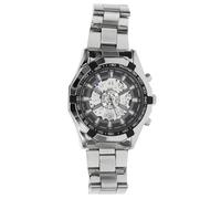 SHERCHPRY Men’s Full-Automatic Mechanical Watch Stainless Steel Waterproof Metal Wristwatch with Luminous Hands Silver Case Black Dial for Business and Daily Wear