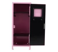 SHERCHPRY Metal Cosmetic Storage Container with Lock and Keys Stylish Pink Metal Makeup Organizer Cabinet for Home Office School Secure Locker Box for Beauty Products and Jewelry