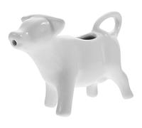 SHERCHPRY Mini Cow Creamer Ceramic Creamer Jug Cute Animal Shape Coffee Milk Creamer Pitcher Milk Cup Sauce Serving Pitcher for Syrup Dressing Server Gravy Boat 40ML
