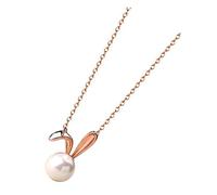 SHERCHPRY Minimalist Gold Rabbit Necklace for Women Pearl Pendant Jewelry for Chinese Year and Cute Zodiac Charm Necklace for Daughter Girlfriend Mom Anniversary Present